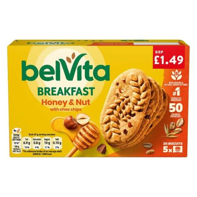 Belvita Honey & Nut with Chocolate Chips Cereal Snack Bars Multipack
