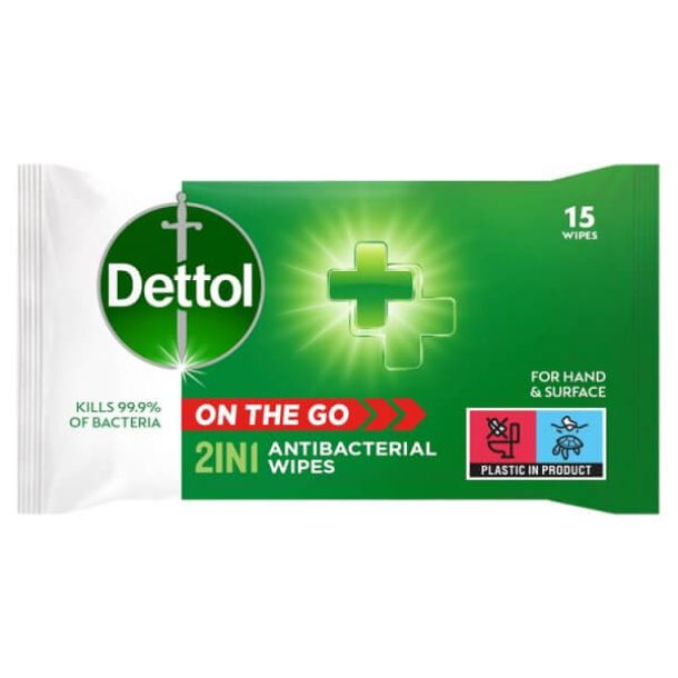 Dettol On the Go 2in1 Antibacterial Wipes