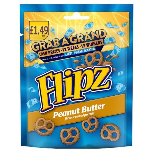 Flipz Peanut Butter Flavour Coated Pretzel Snacks
