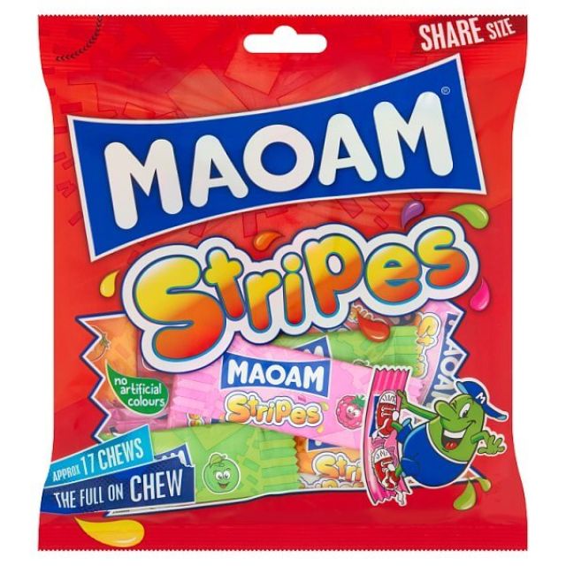 MAOAM Stripes Fruit & Cola Flavour Chewy Sweets Sharing Bag