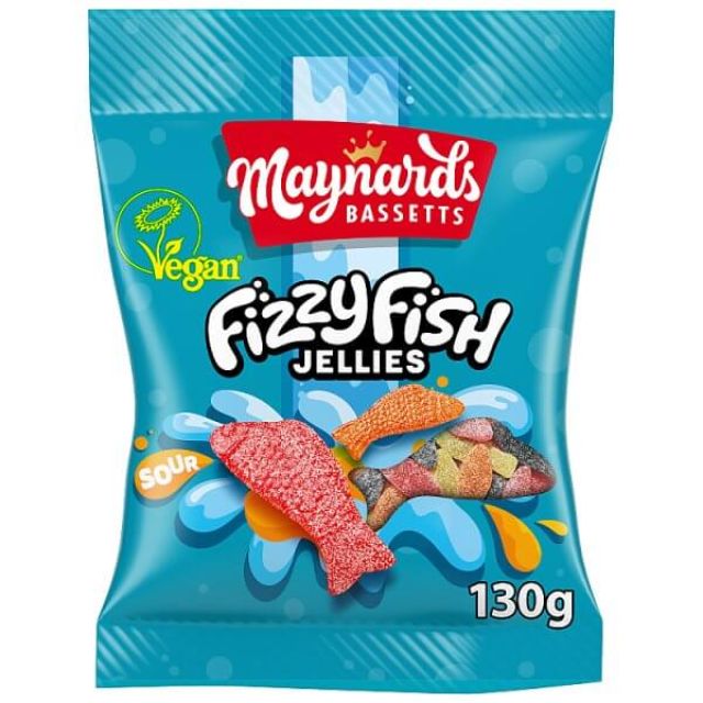 Maynards Bassetts Fizzy Fish Jellies Sweets Sharing Bag