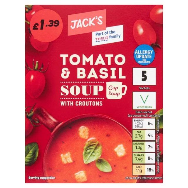 Jacks Tomato & Basil Cup Soup